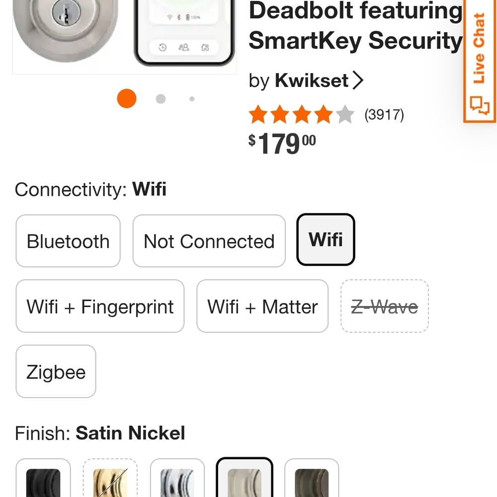 Kwikset Satin Nickel Smart Lock